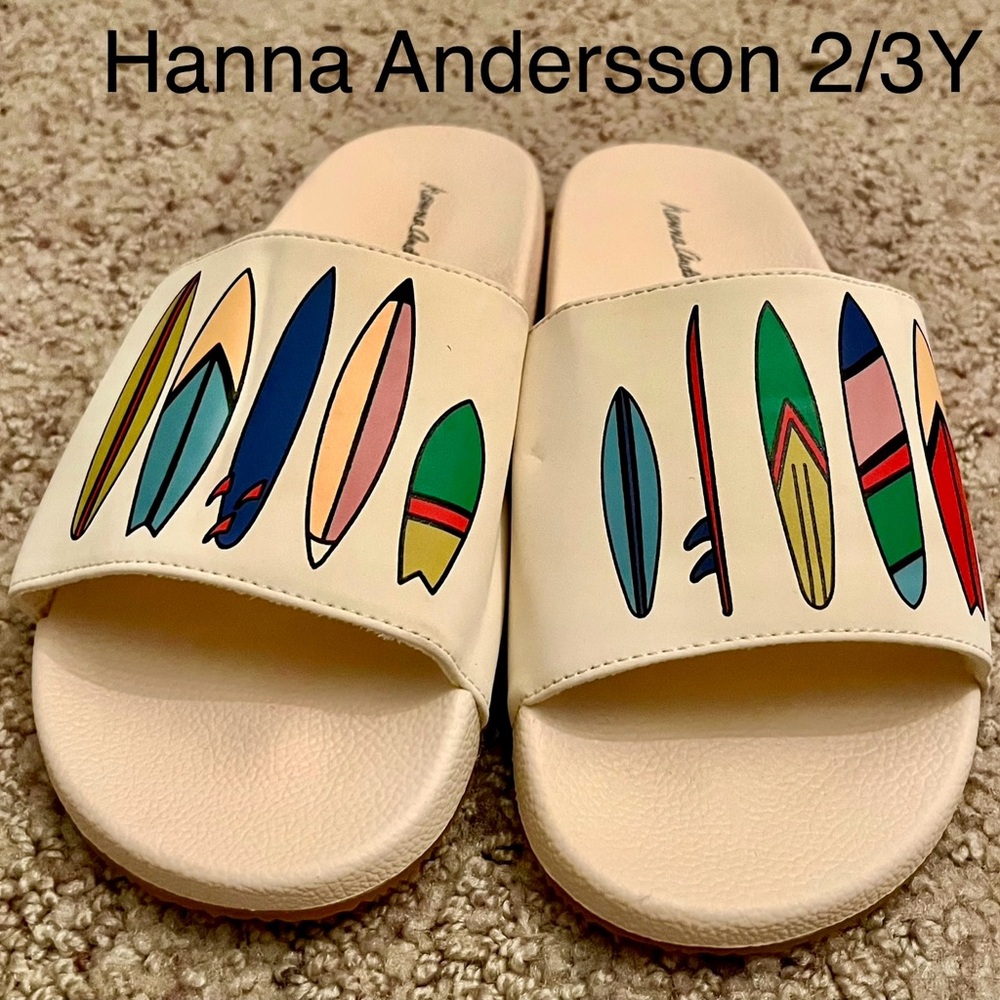 Hanna Andersson White Surf Board Slide Sandals